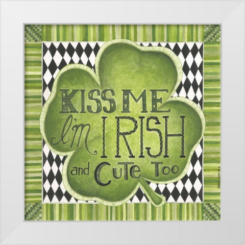 Kiss Me White Modern Wood Framed Art Print by Shamp, Cindy