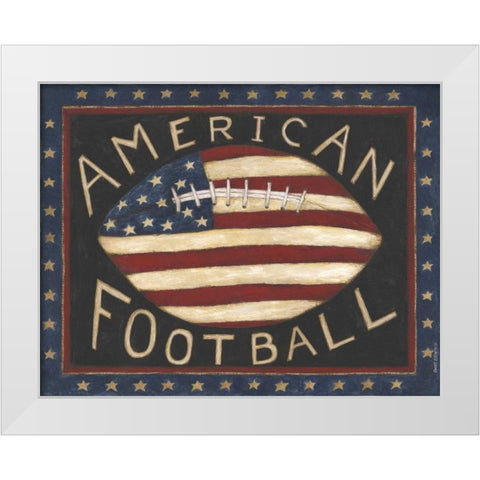 American Football White Modern Wood Framed Art Print by Shamp, Cindy