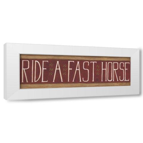 Ride a Fast Horse White Modern Wood Framed Art Print by Shamp, Cindy