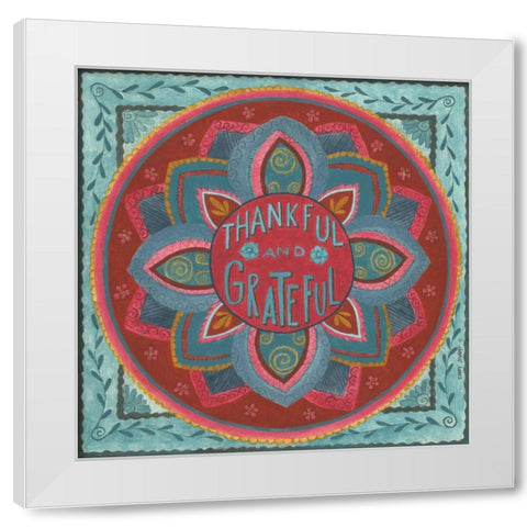 Thankful and Grateful White Modern Wood Framed Art Print by Shamp, Cindy