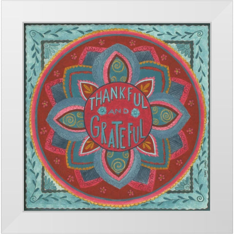 Thankful and Grateful White Modern Wood Framed Art Print by Shamp, Cindy