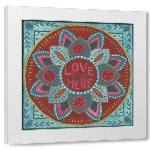 Love Grows Here White Modern Wood Framed Art Print by Shamp, Cindy