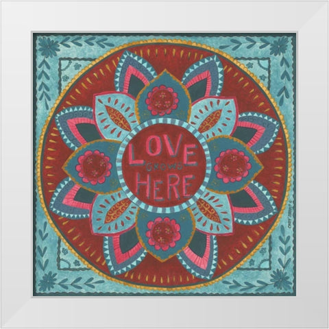 Love Grows Here White Modern Wood Framed Art Print by Shamp, Cindy