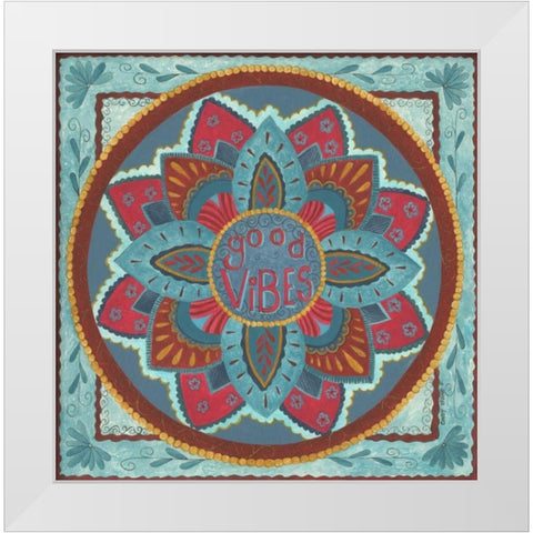 Good Vibes White Modern Wood Framed Art Print by Shamp, Cindy