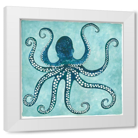 Octopus White Modern Wood Framed Art Print by Shamp, Cindy