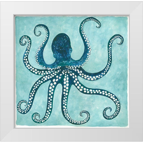 Octopus White Modern Wood Framed Art Print by Shamp, Cindy