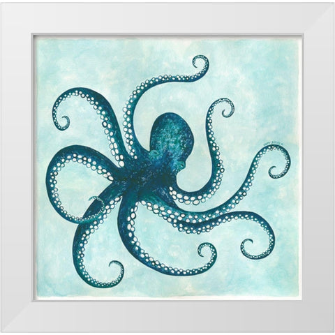 Octopus II White Modern Wood Framed Art Print by Shamp, Cindy