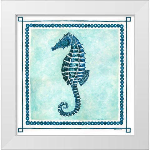 Seahorse Frame II White Modern Wood Framed Art Print by Shamp, Cindy