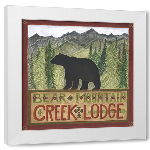 Bear Mountain Creek Lodge White Modern Wood Framed Art Print by Shamp, Cindy