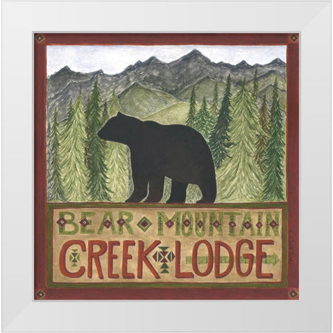 Bear Mountain Creek Lodge White Modern Wood Framed Art Print by Shamp, Cindy