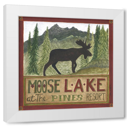 Moose Lake White Modern Wood Framed Art Print by Shamp, Cindy