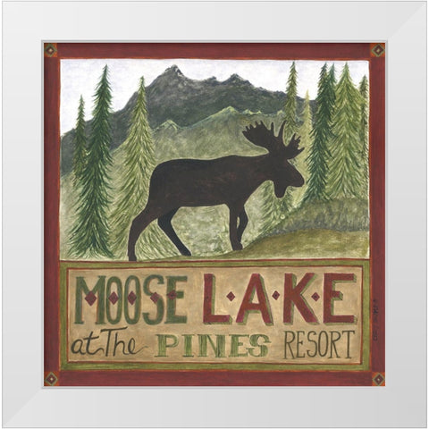 Moose Lake White Modern Wood Framed Art Print by Shamp, Cindy