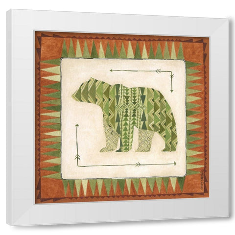 Lodge Bear White Modern Wood Framed Art Print by Shamp, Cindy