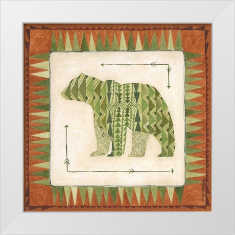 Lodge Bear White Modern Wood Framed Art Print by Shamp, Cindy