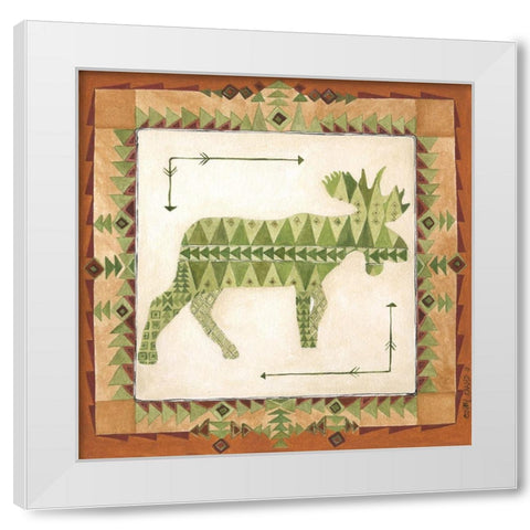 Lodge Moose White Modern Wood Framed Art Print by Shamp, Cindy