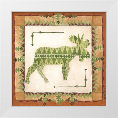 Lodge Moose White Modern Wood Framed Art Print by Shamp, Cindy