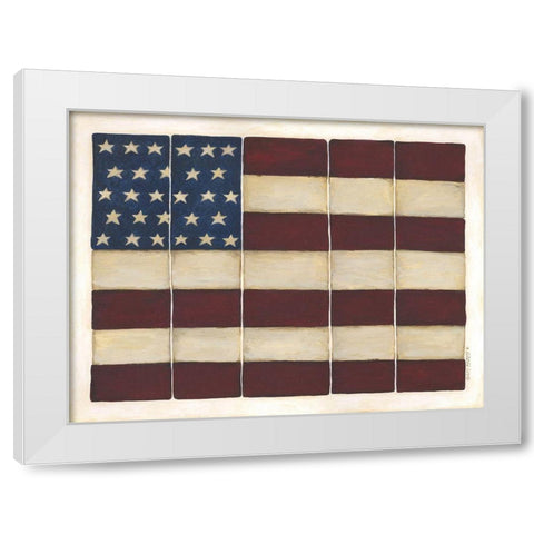 Tiled Flag White Modern Wood Framed Art Print by Shamp, Cindy