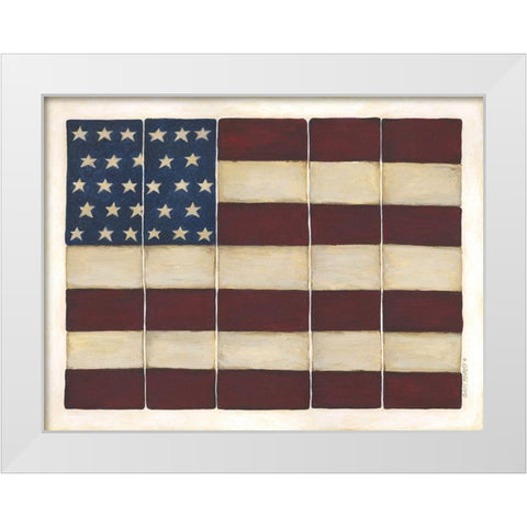 Tiled Flag White Modern Wood Framed Art Print by Shamp, Cindy