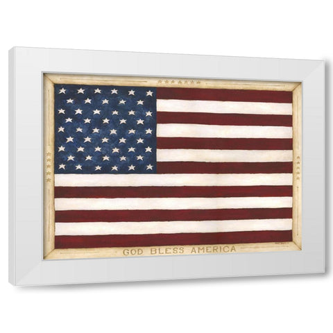 God Bless America White Modern Wood Framed Art Print by Shamp, Cindy