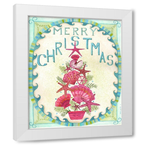 Merry Coastal Christmas White Modern Wood Framed Art Print by Shamp, Cindy