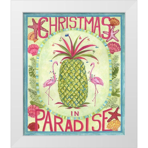 Christmas in Paradise White Modern Wood Framed Art Print by Shamp, Cindy