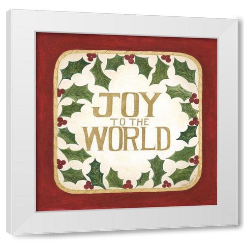 Joy to the World White Modern Wood Framed Art Print by Shamp, Cindy