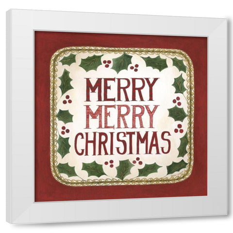 Merry Merry Christmas White Modern Wood Framed Art Print by Shamp, Cindy