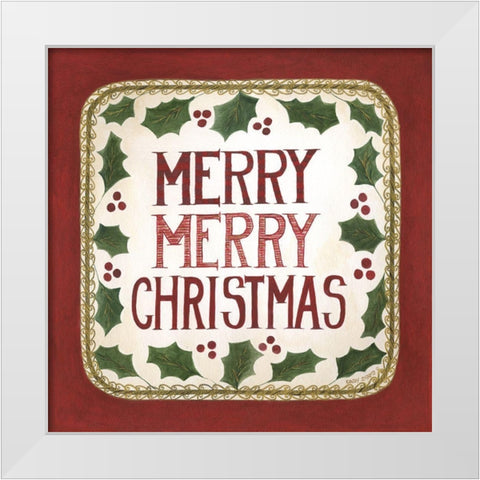 Merry Merry Christmas White Modern Wood Framed Art Print by Shamp, Cindy
