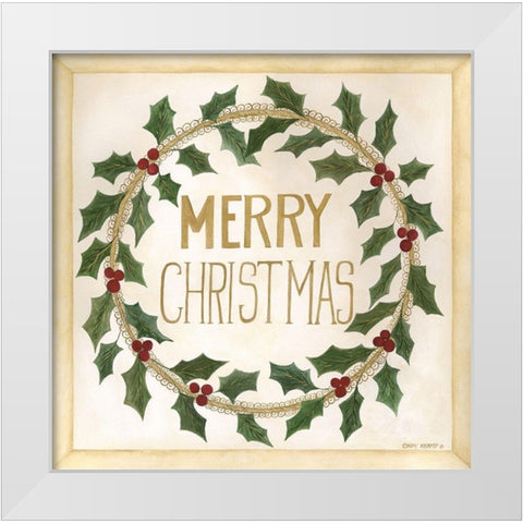 Merry Christmas White Modern Wood Framed Art Print by Shamp, Cindy