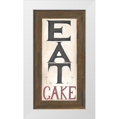 Eat Cake White Modern Wood Framed Art Print by Shamp, Cindy