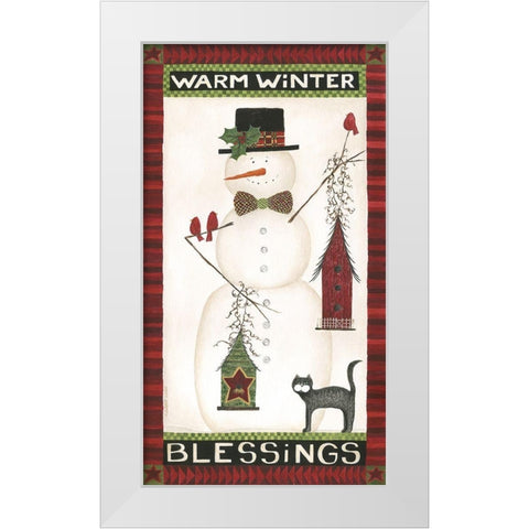 Warm Winter Blessings White Modern Wood Framed Art Print by Shamp, Cindy