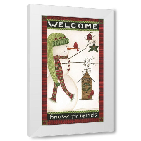 Welcome Snow Friends White Modern Wood Framed Art Print by Shamp, Cindy