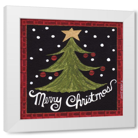 Merry Christmas White Modern Wood Framed Art Print by Shamp, Cindy