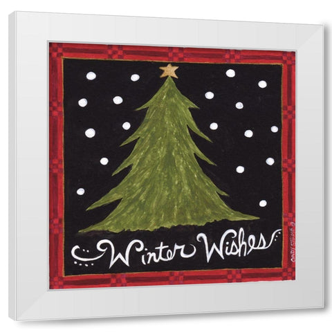 Winter Wishes White Modern Wood Framed Art Print by Shamp, Cindy