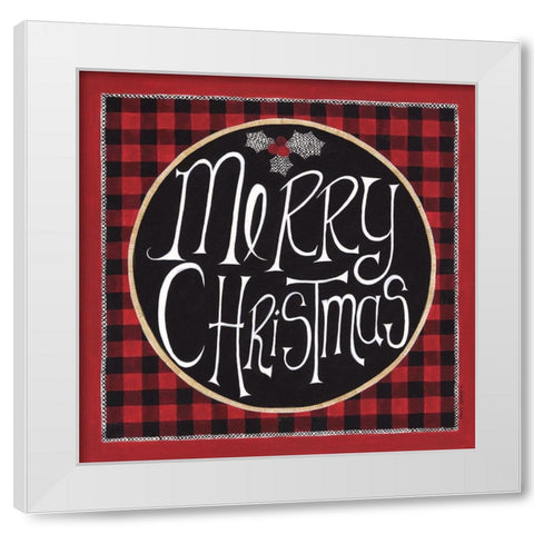 Merry Christmas White Modern Wood Framed Art Print by Shamp, Cindy