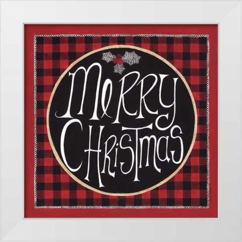 Merry Christmas White Modern Wood Framed Art Print by Shamp, Cindy