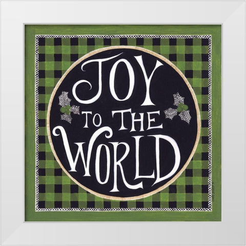 Joy to the World White Modern Wood Framed Art Print by Shamp, Cindy