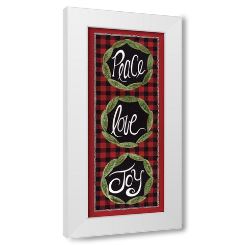 Peace Love Joy White Modern Wood Framed Art Print by Shamp, Cindy