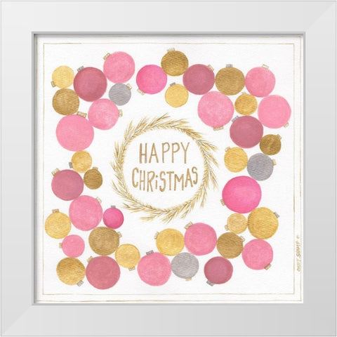 Happy Christmas White Modern Wood Framed Art Print by Shamp, Cindy