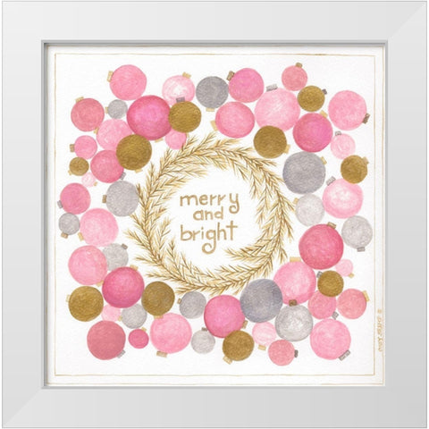Merry and Bright White Modern Wood Framed Art Print by Shamp, Cindy