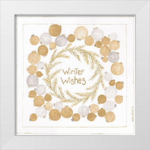 Winter Wishes White Modern Wood Framed Art Print by Shamp, Cindy