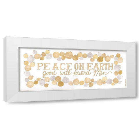 Peace on Earth White Modern Wood Framed Art Print by Shamp, Cindy