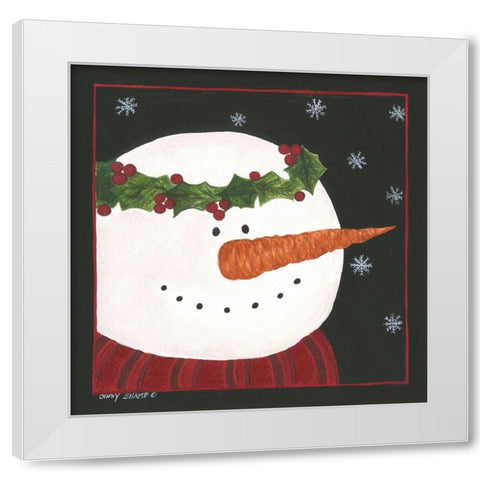 Snowman II White Modern Wood Framed Art Print by Shamp, Cindy