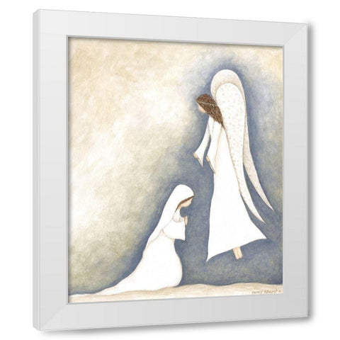 Mary and Angel White Modern Wood Framed Art Print by Shamp, Cindy