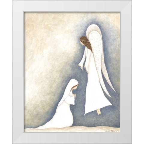 Mary and Angel White Modern Wood Framed Art Print by Shamp, Cindy