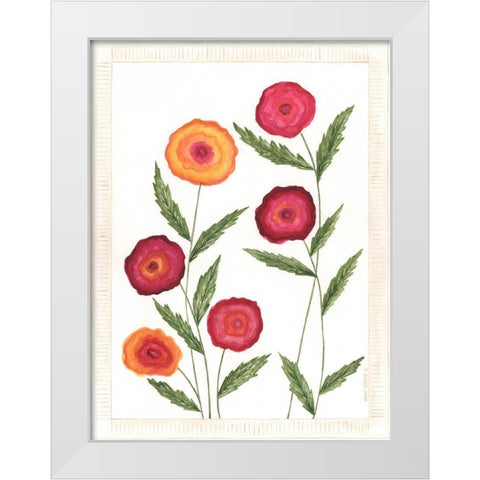Bright Poppies II White Modern Wood Framed Art Print by Shamp, Cindy