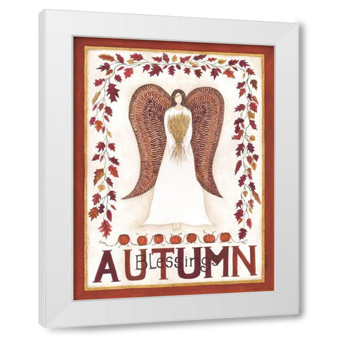 Autumn Blessings White Modern Wood Framed Art Print by Shamp, Cindy