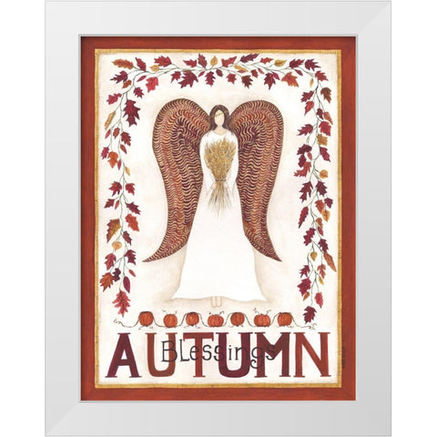 Autumn Blessings White Modern Wood Framed Art Print by Shamp, Cindy