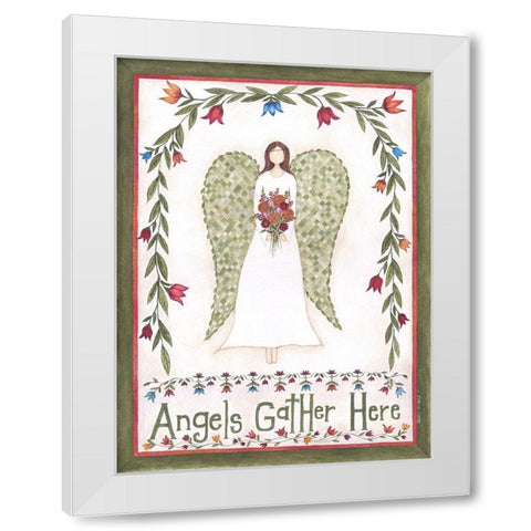 Angels Gather White Modern Wood Framed Art Print by Shamp, Cindy