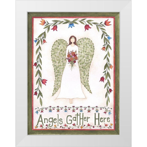 Angels Gather White Modern Wood Framed Art Print by Shamp, Cindy